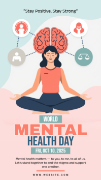 Modern & Minimal World Mental Health Day Instagram Story template