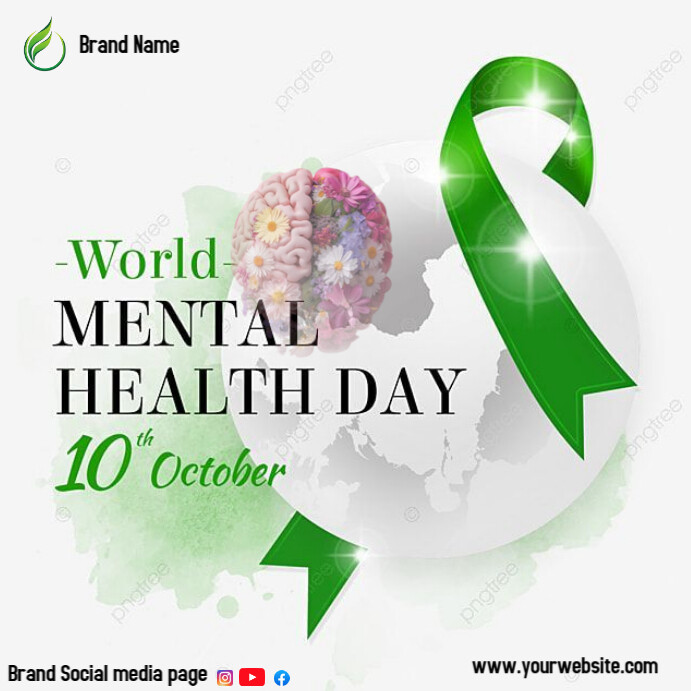 Modern & Minimal World Mental Health Day Template  Instagram Post