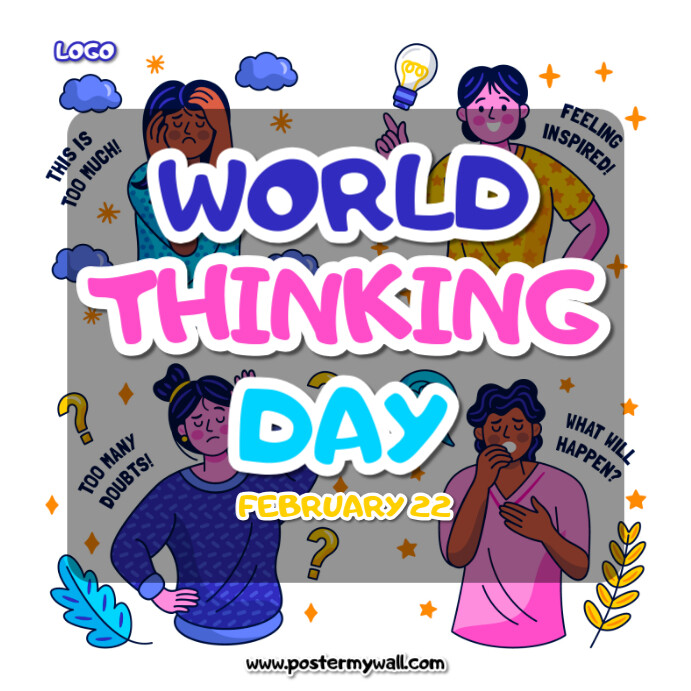 Modern & Minimal World Thinking Day Design Instagram Post template