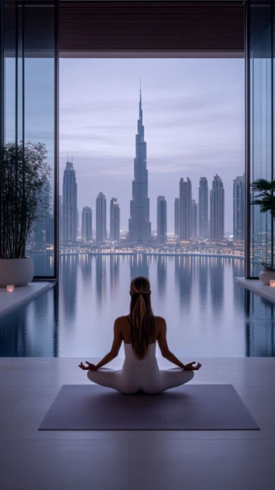 Modern & Minimal Yoga Background  Digital Display (9:16) template