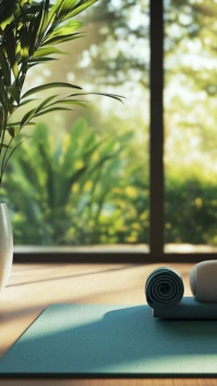 Modern & Minimal Yoga Nature  Digital Display (9:16) template