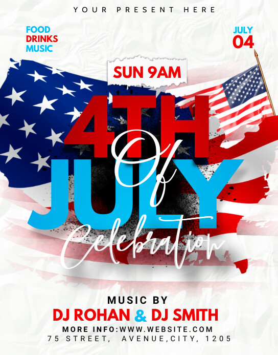 Modern 4th of July poster Plakkaat/Muurbord template