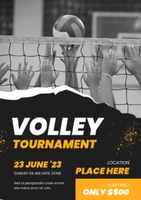 Modern Abstract Volleyball Tournament Flyer A4 template