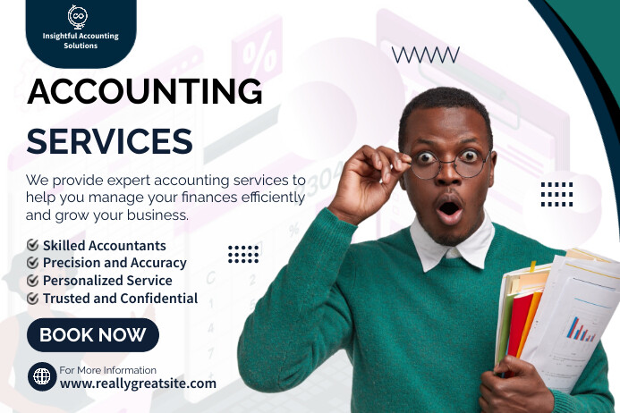 Bookkeeping Advert Examples Modern Accounting Services Poster Template เทมเพลต | PosterMyWall