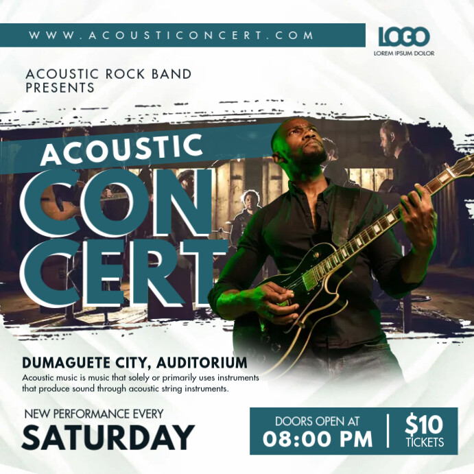 Concert Is Back Creative Example Modern Acoustic Concert Advert Template | PosterMyWall