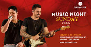 Modern Acoustic Concert Advert social media p Imagen Compartida en Facebook template