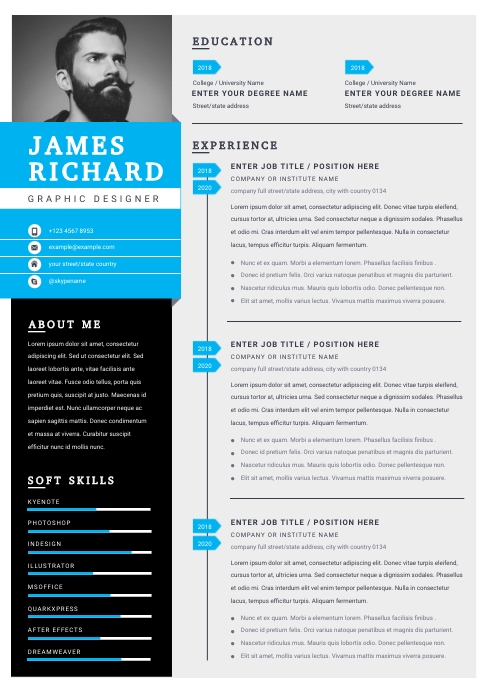 Modern and Creative Professional Resume Template | PosterMyWall