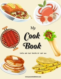 modern and illustrative cookbook design and template Flyer (US Letter)