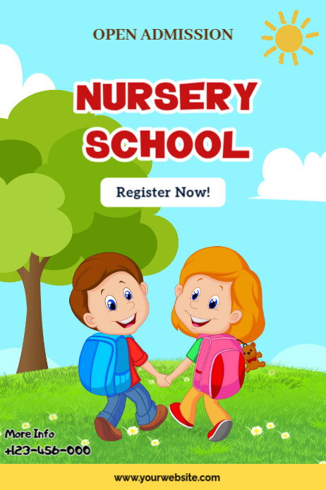 Copy of modern and minimal nursery school admission poster | PosterMyWall
