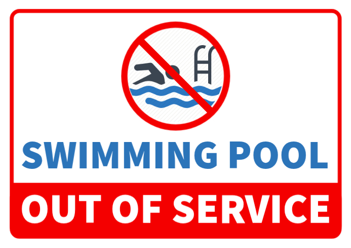 Modern and Minimal Swimming Pool Out of Service Printable Caution Sign ...