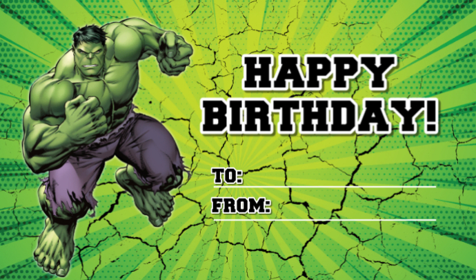 modern and minimal the hulk birthday gift tags Template | PosterMyWall