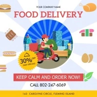 Modern Animated Food Takeout Delivery Ad Isikwele (1:1) template
