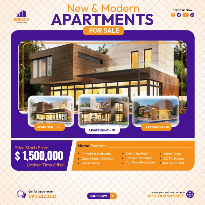 Modern Apartments Ads Template PosterMyWall