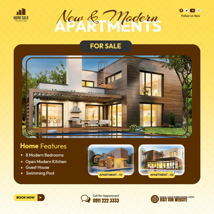 Apartment For Rent Example Posting Modern Apartments Ads Template | PosterMyWall