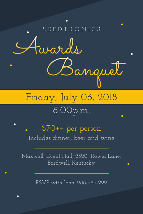 Modern Awards Banquet Invitation Flyer Template Postermywall