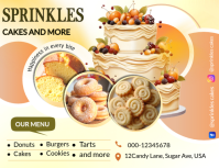 黄色 Bakery Menu Flyer Template
