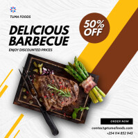 Modern Barbecue Fast Food Sale Design Template 方形(1:1)