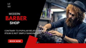 Modern barber shop youtube thumbnail template