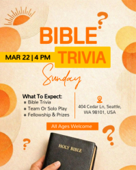 Modern Bible Trivia Night & Church Fellowship Flyer Template Instagram Portrait