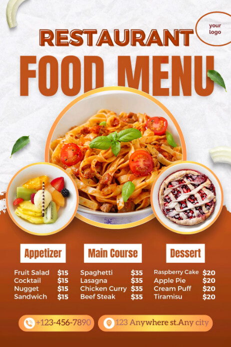 Modern Bistro Menu Poster template