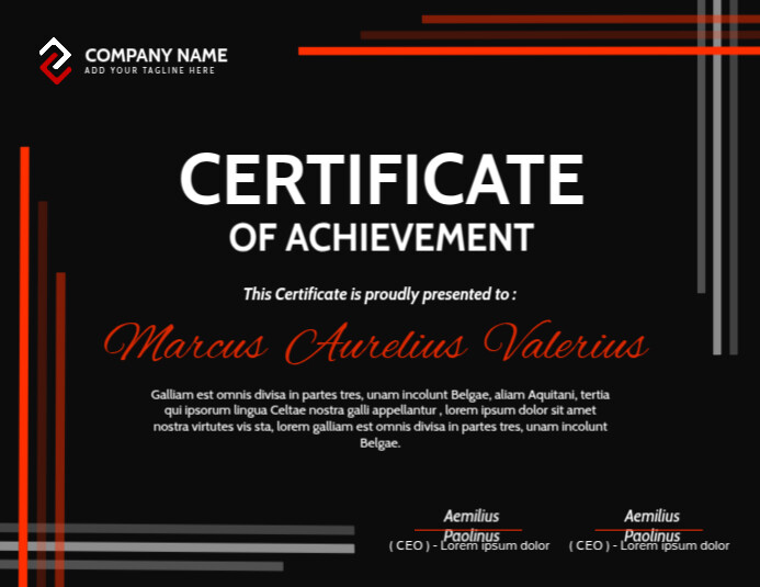 Modern Black White And Red Certificate Of Ach Template Postermywall Modern Black White And Red Certificate Of Ach Template Postermywall