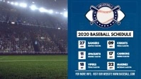 Modern Blue Baseball Schedule Digital Display Facebook Cover Video (16:9) template
