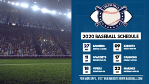 Modern Blue Baseball Schedule Digital Display Video copertina Facebook (16:9) template