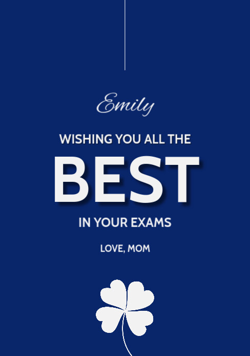 Copy of Modern Blue Best of Luck Greeting Card Design | PosterMyWall