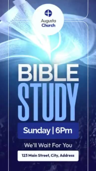 Modern Blue Bible Study Instagram Story - Glowing Scripture Church Flyer - Bible Study Instagram-verhaal template
