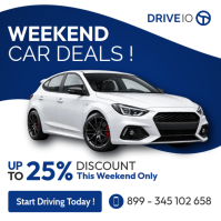 Modern Blue Car Dealership Sale Flyer & Social Media Instagram Post template