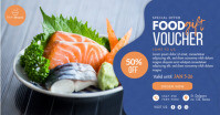 Modern Blue Food Gift Voucher Facebook Shared Image template