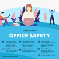 Modern Blue Office Rules and Safety Guideline Instagram Post template