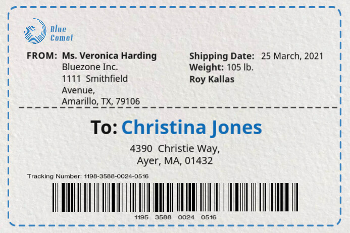 Copy of Modern Blue Shipping Label Template | PosterMyWall