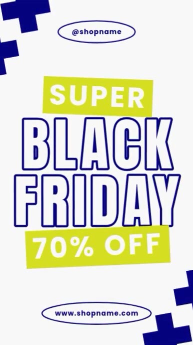 Modern Blue Yellow Super Black Friday Sale Promo Instagram Reel ...