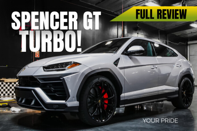 Modern Bold and Simple Car Review YouTube Thumbnail Poster template