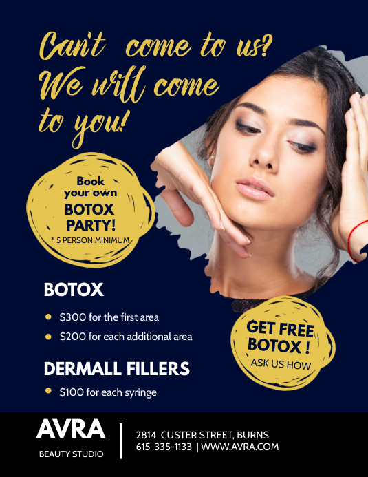 Modern Botox Party Invitation Flyer Template PosterMyWall