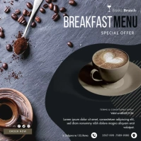 Modern Breakfast and Coffee Restaurant Ad Instagram-Beitrag template