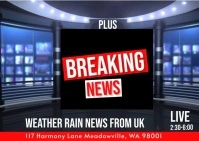 Modern Breaking News Video Postcard template