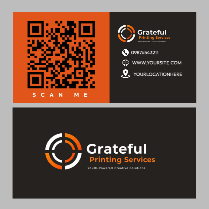 Modern Business Card with QR Code Instagram Post template