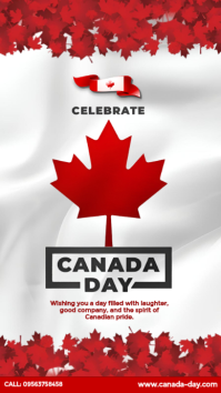 Белый Canada Day Celebration Instagram Story Template