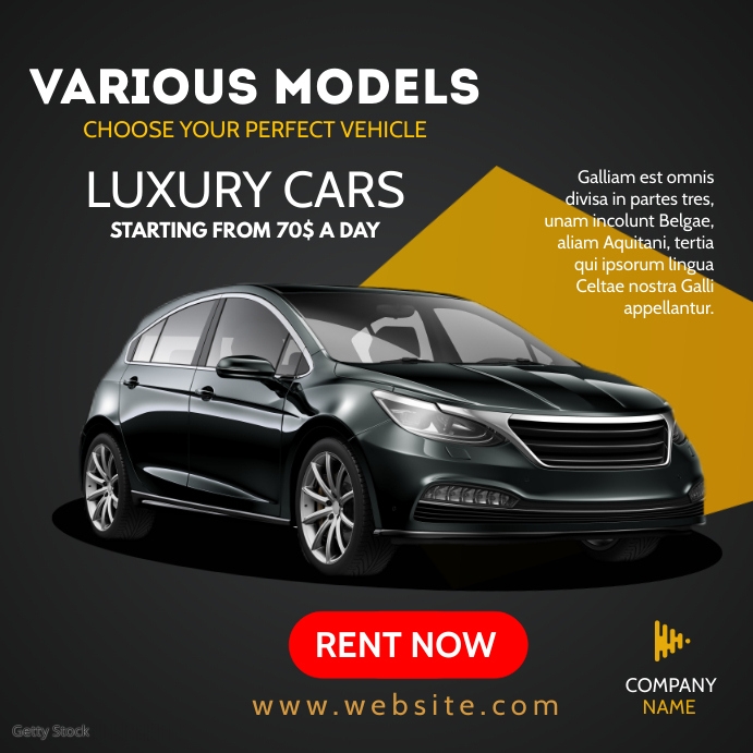 We Rent Cars Advertisement Copy of modern car rental advertisement | PosterMyWall