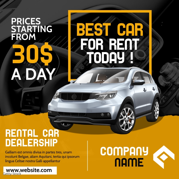 Garage Rent Advert Copy of modern car rental advertisement | PosterMyWall