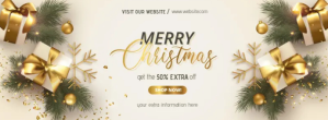 White Christmas Sale Promotion Facebook-coverfoto Template