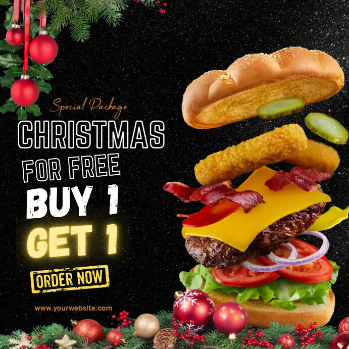 modern christmas fast food menu Template PosterMyWall