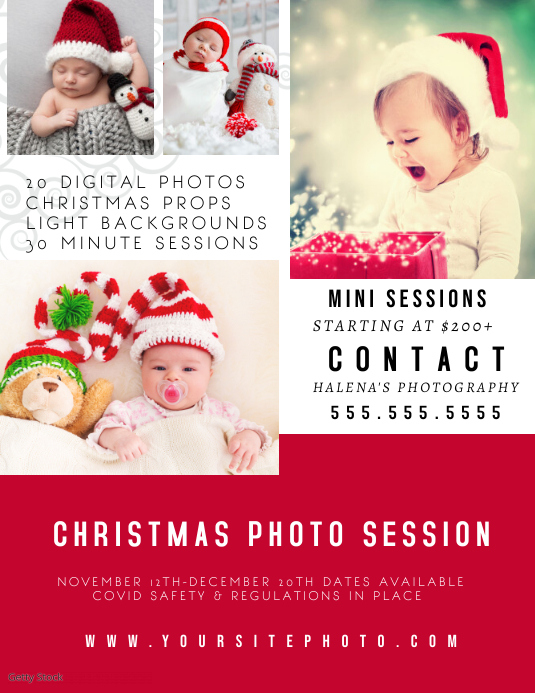 Modern Christmas Session Photography Flyer Ad Template Postermywall