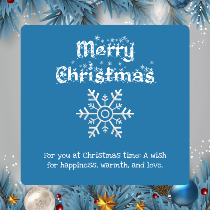 Modern Christmas snowflake post Template | PosterMyWall