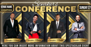 modern church conference ad design template delt Facebook-billede