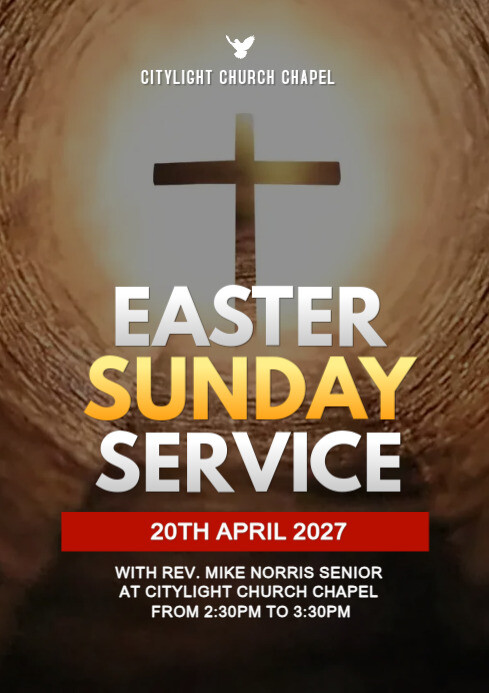 Modern Church Easter Sunday Service Design Template | PosterMyWall