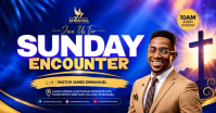 Azul Sunday Church Service Изображение, которым поделились на Facebook Template