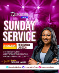 Pink Sunday Service Instagram Portrait Template
